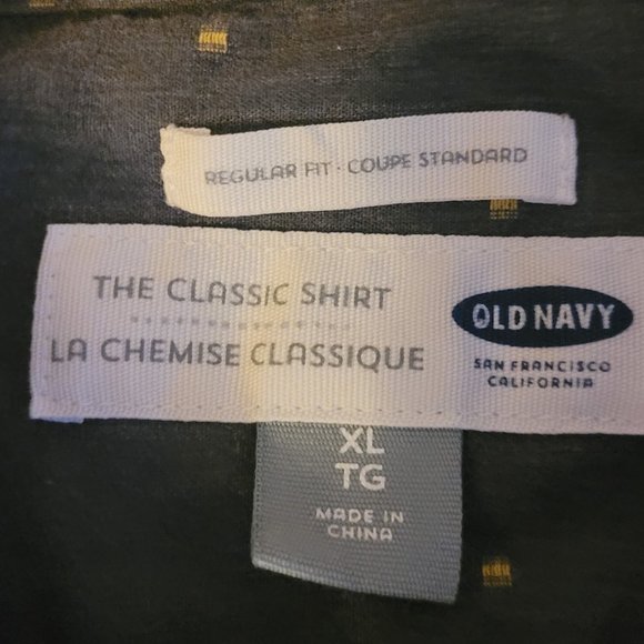 old navy xl dark grey mens long sleeve dress shirt regular fit - Picture 3 of 3